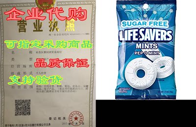 Life Savers Pep O Mint Sugar Free Candy Bag， 2.75 Ounce (