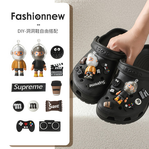 粉刊洞洞鞋配饰高级感diy可拆卸