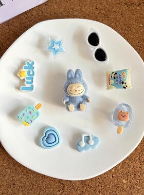 洞洞鞋配饰适配卡骆驰crocs鞋花卡通可爱蓝色bubu鞋扣卡扣智必星