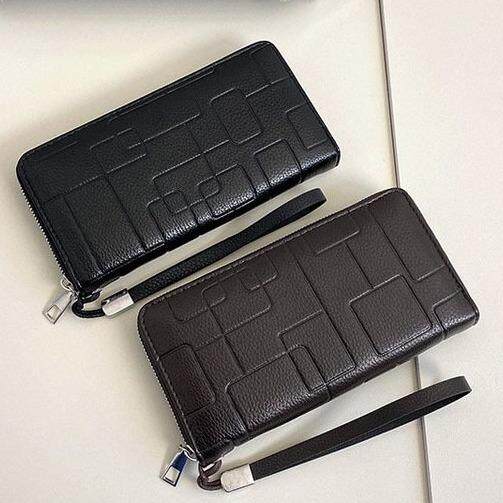 钱包男士中长款单拉链钱夹手拿包 多卡位大容量手包 卡包wallet
