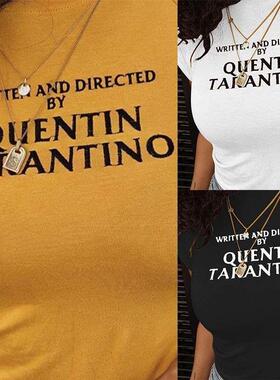 欧美跨境爆款2018eBay春夏热销新款女装时尚字母印花修身短袖T恤