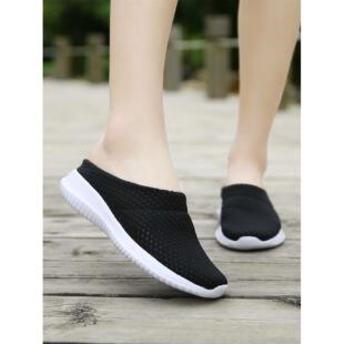 2022夏季新款跨境休闲鞋荧光绿半拖鞋套脚轻便懒人鞋大码女鞋