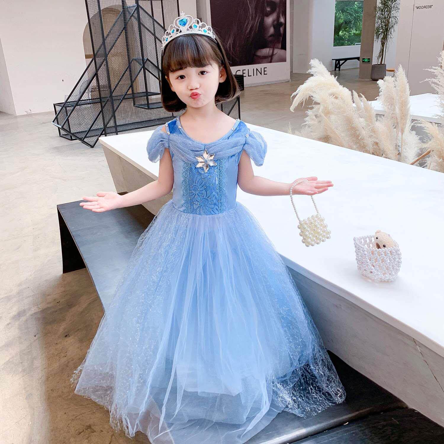 万圣节儿童服装灰姑娘公主裙子女童蓬蓬裙冰雪奇缘表演服连衣裙