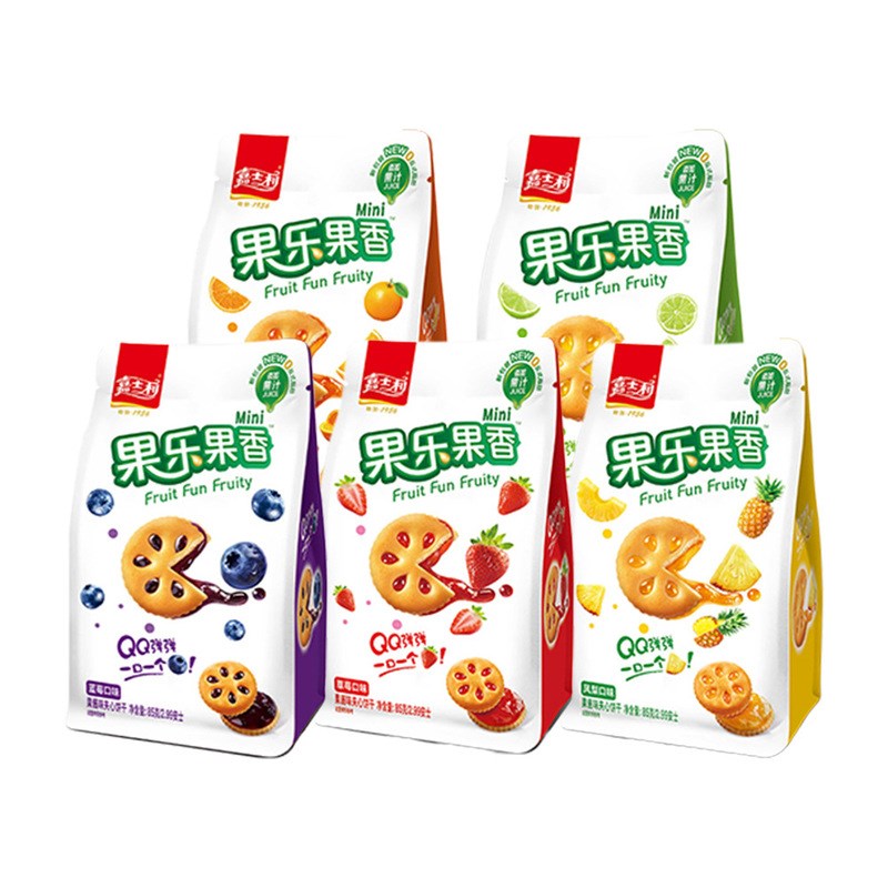 嘉士利果乐果香8m5g果酱夹心饼干零食散装多味早餐整袋装直发