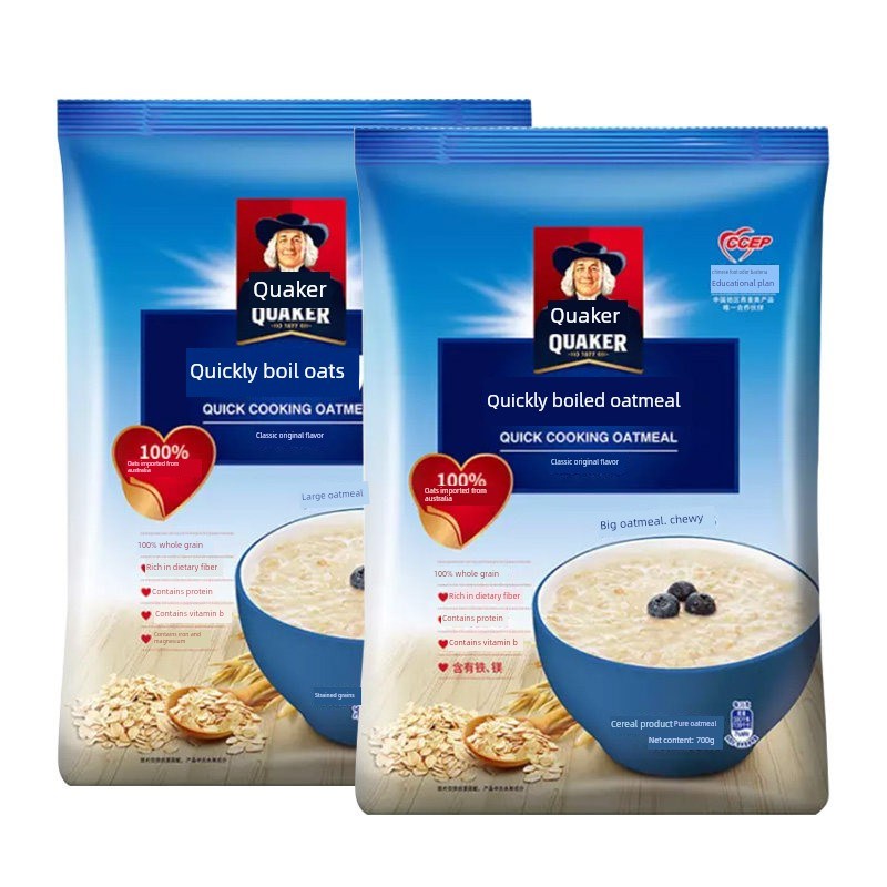 快煮燕麦片桂格快熟原味麦片粗粮谷物早餐冲饮7N00g*2包桂格燕麦