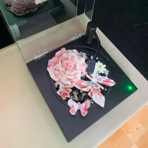 有钱花留声机蓝牙音箱永生花礼盒