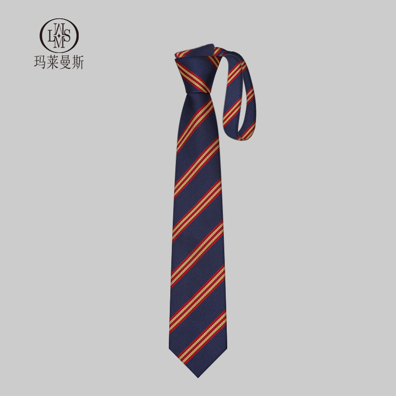 日系复古藏青红黄条纹领带 韩版窄款学生 JK 制服配饰英伦风