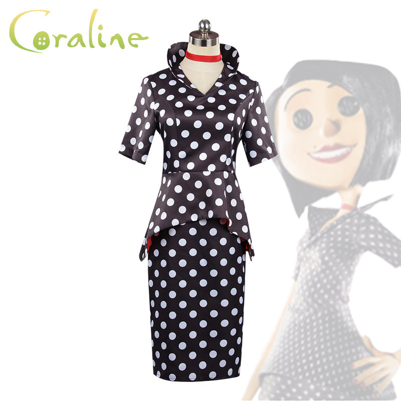 热门电影鬼妈妈cos服卡洛琳Coraline'sMother女裙万圣节服装 - 实物图