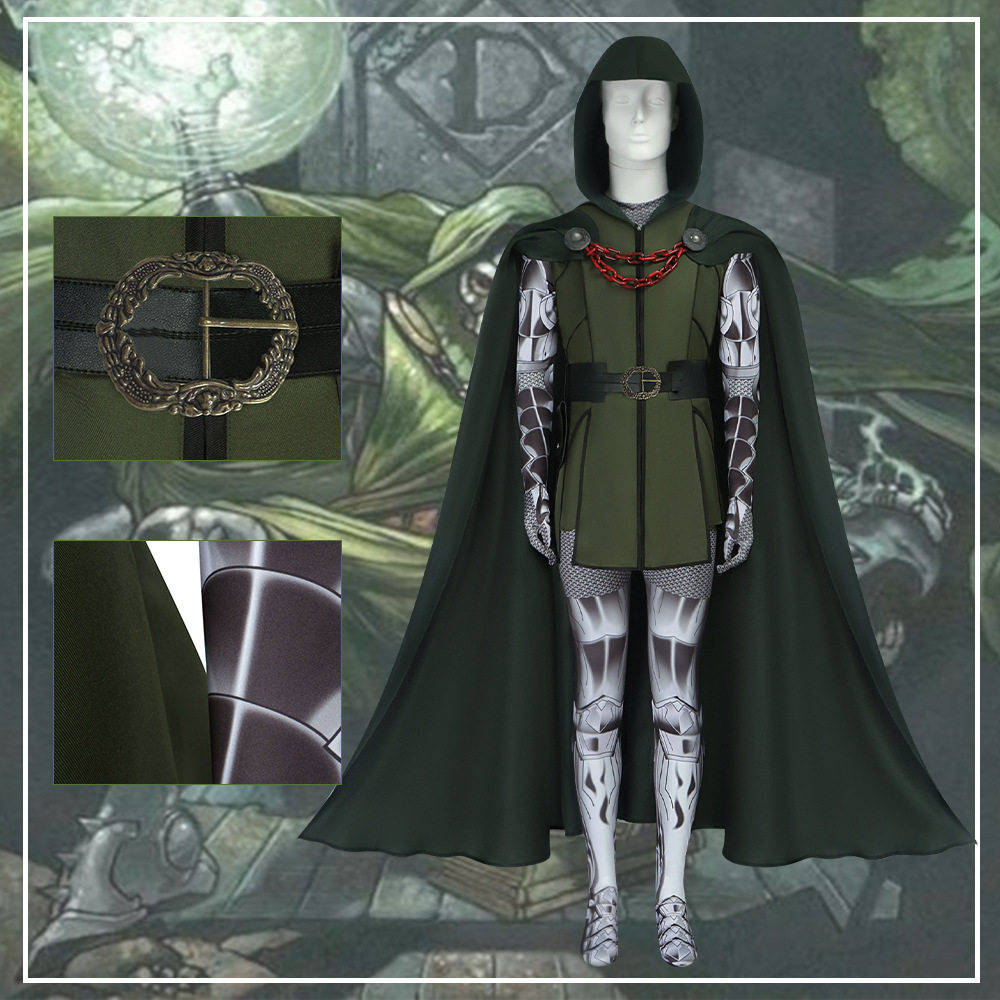毁灭博士cos服万圣节连体衣披风套装cosplay服神奇四侠服饰