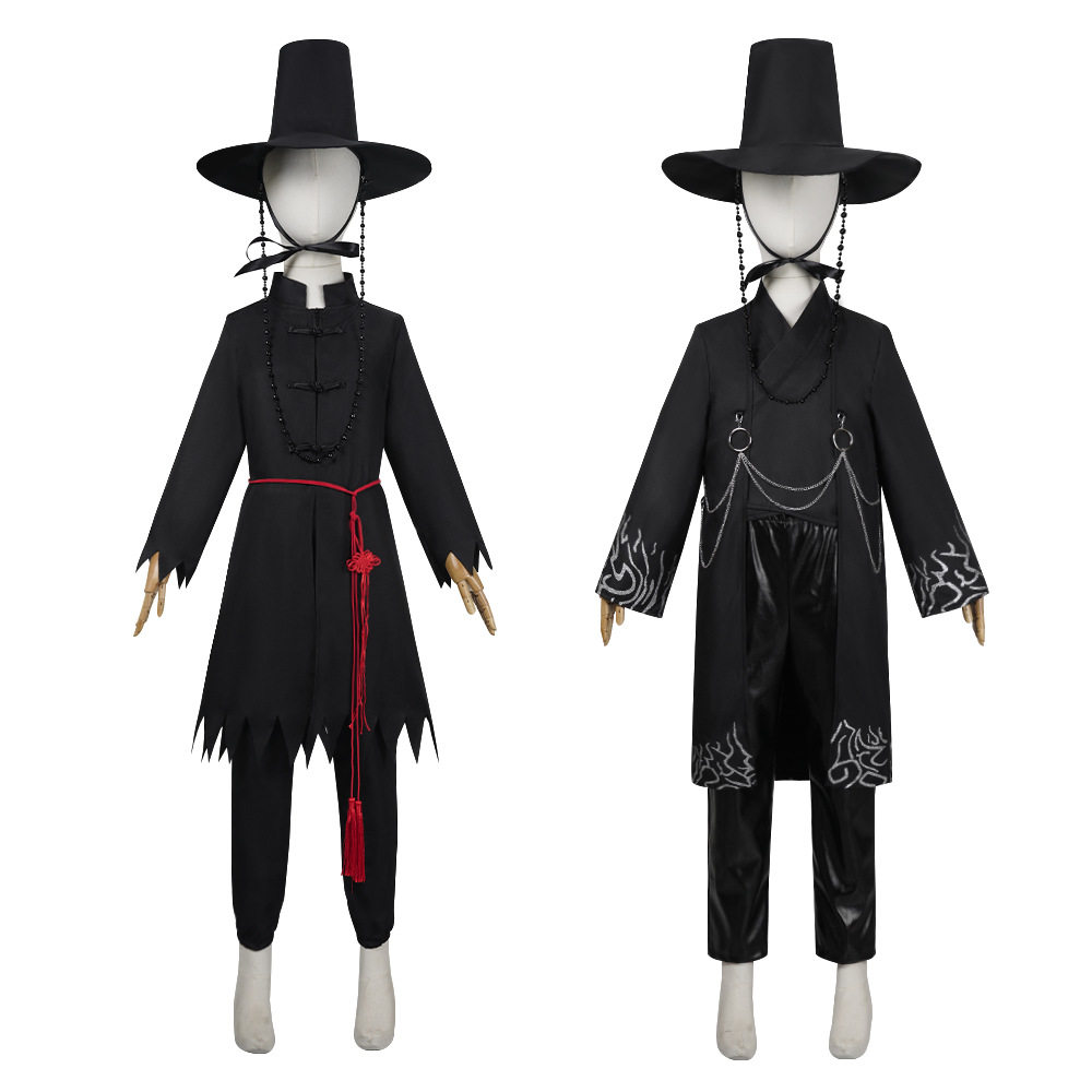 新K-POP猎魔女团沙加男团cos服猎魔男团万圣节儿童银纹打歌服