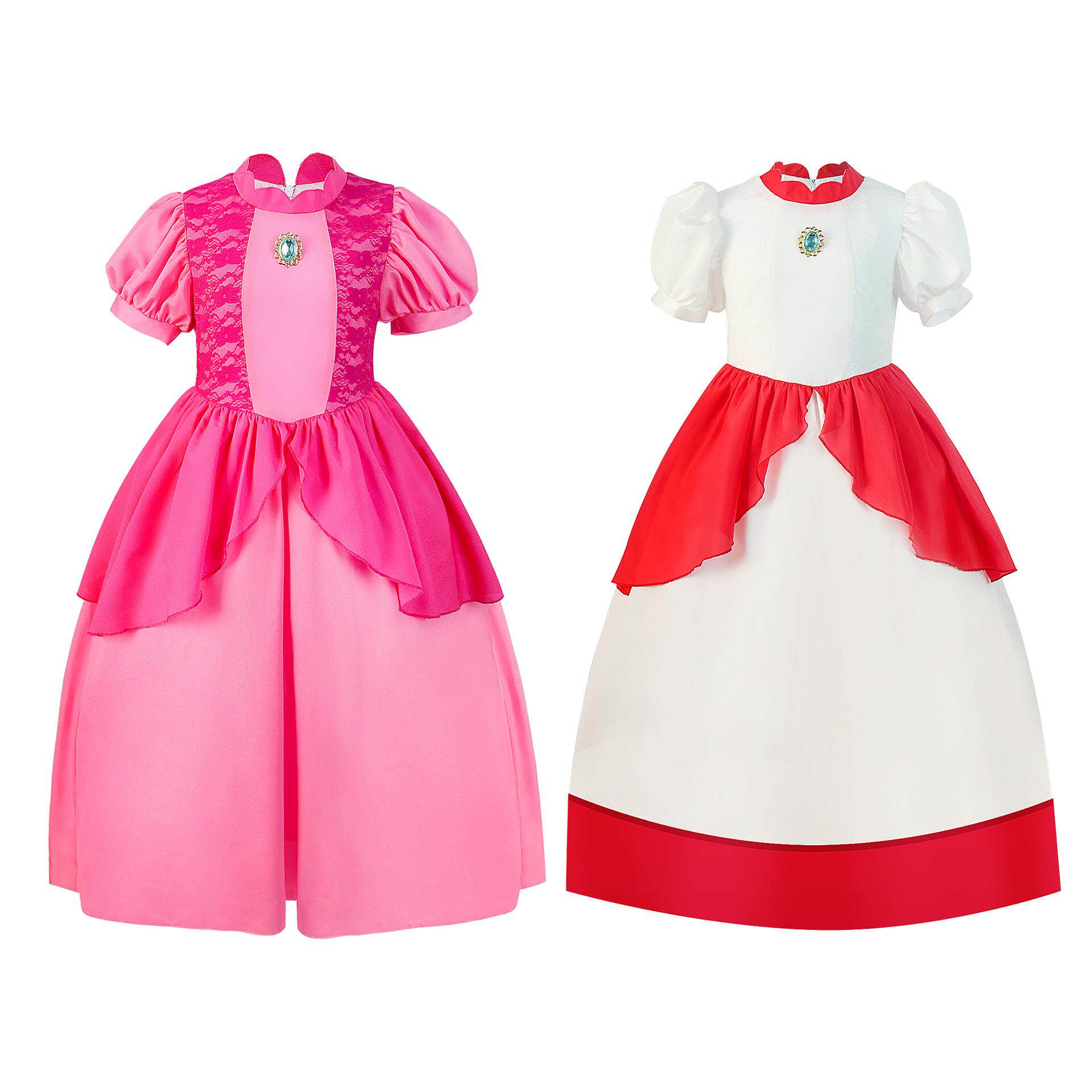 碧琪公主裙马里奥粉色桃子桃花公主cos服装 peach连衣裙