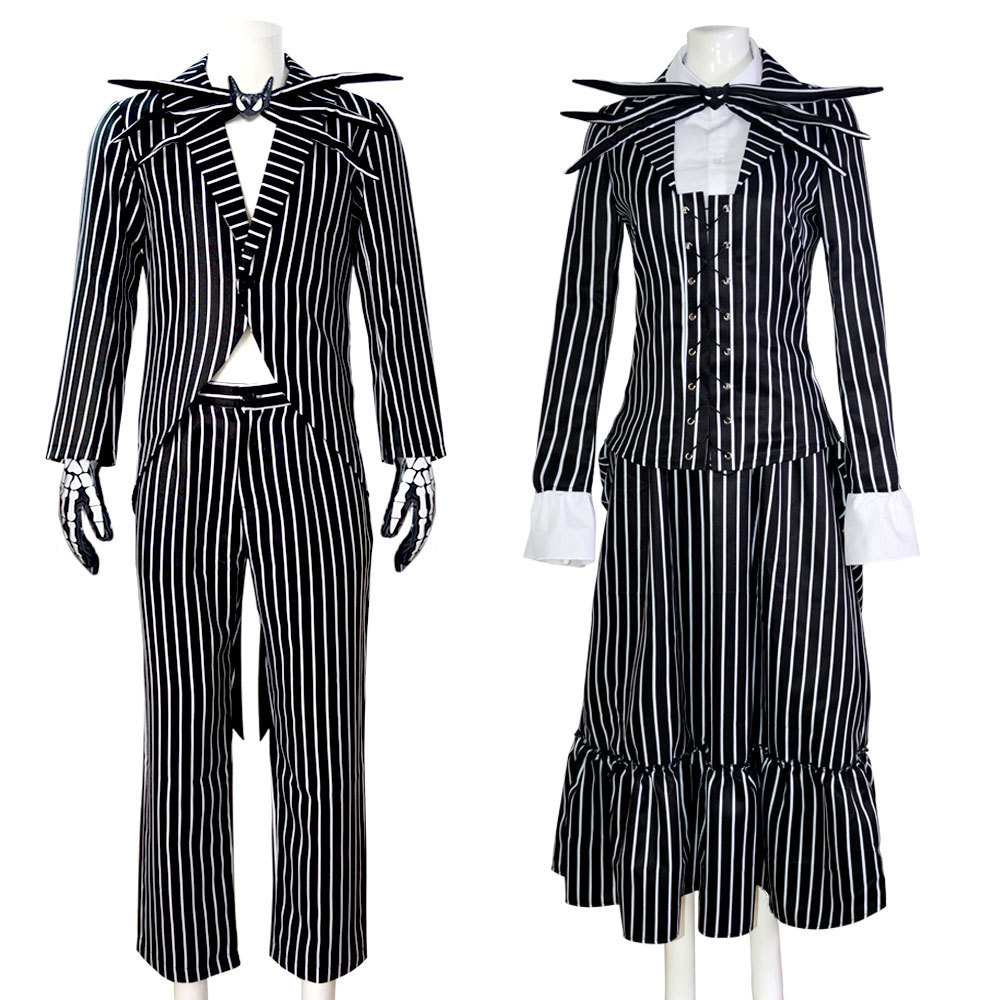 圣诞夜惊魂杰克cos服骷髅杰克男款全套万圣节角色扮演服装现货