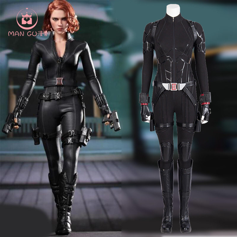 漫骨复仇者联盟4终局之战 黑寡妇连体衣cos服寡姐黑色战服cosplay