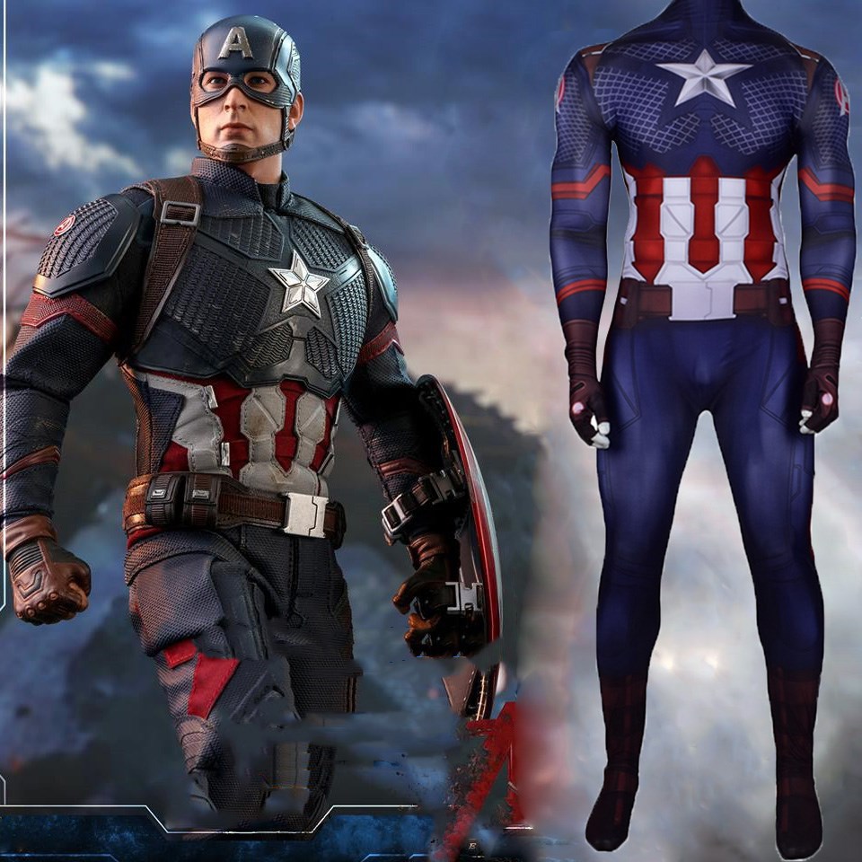 复仇者联盟美国队长衣服CaptainAmerica美队角色扮演连体紧身衣