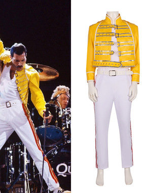 皇后乐队主唱弗莱迪cos服Freddie Mercury舞台表演服万圣节演出服