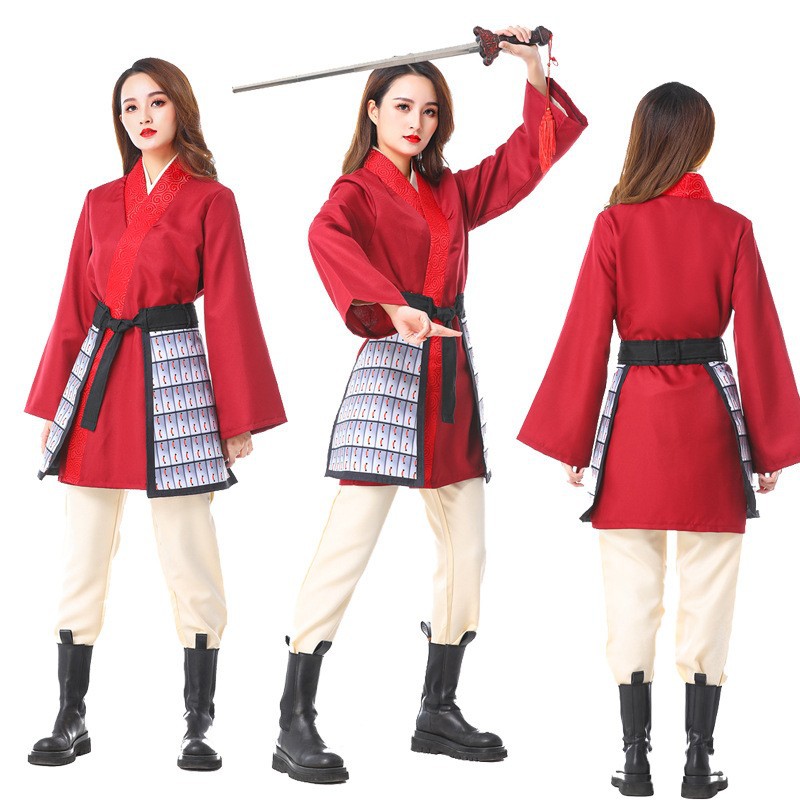 万圣节花木兰COS真人版电影成人儿童花木兰刘亦菲同款汉服演出服