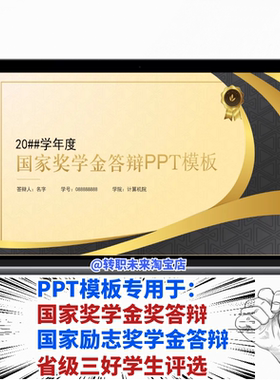 2026金黄色国家奖学金答辩励志奖学金省级三好大学生评选PPT模板