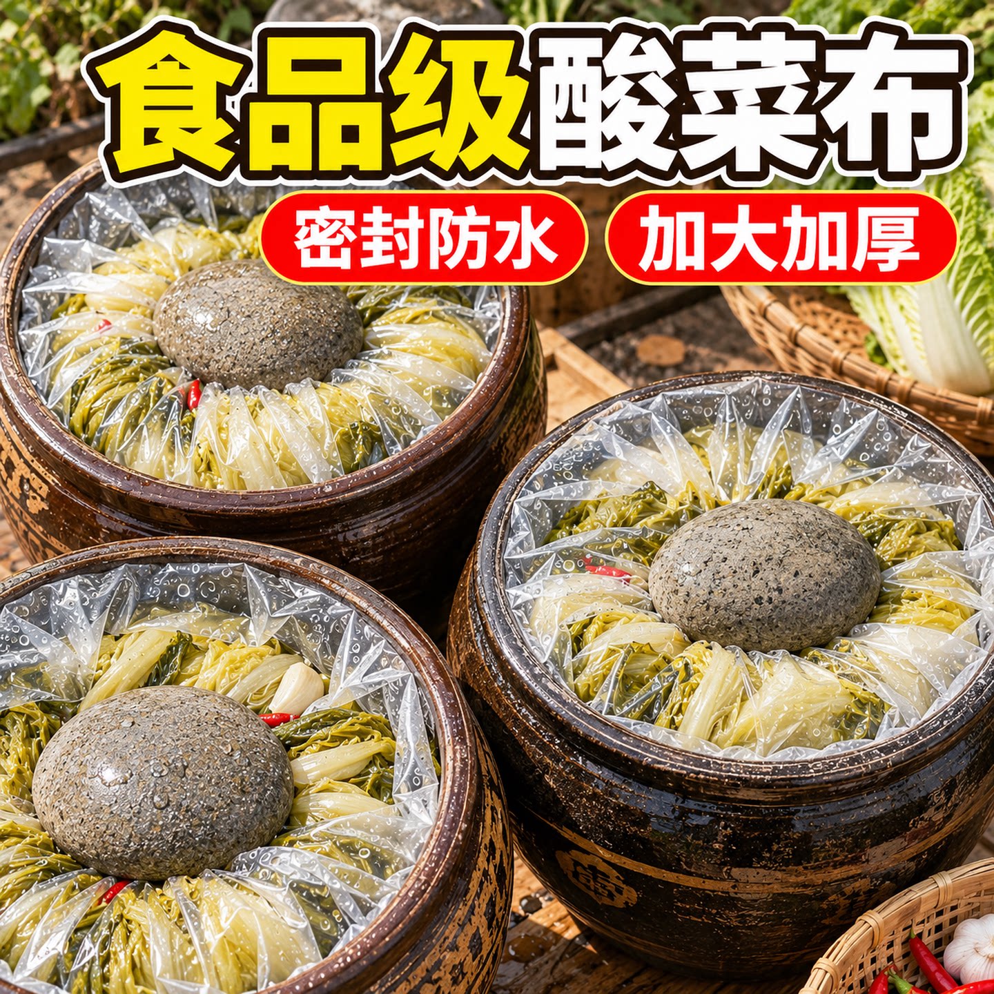 食品级PE透明腌酸菜大号平口袋