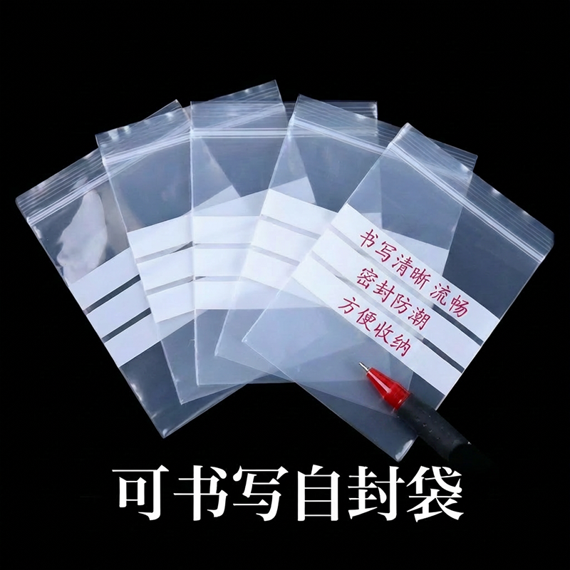 可书写自封袋封口袋透明加厚包装袋样品中西药食品标签袋塑料袋子