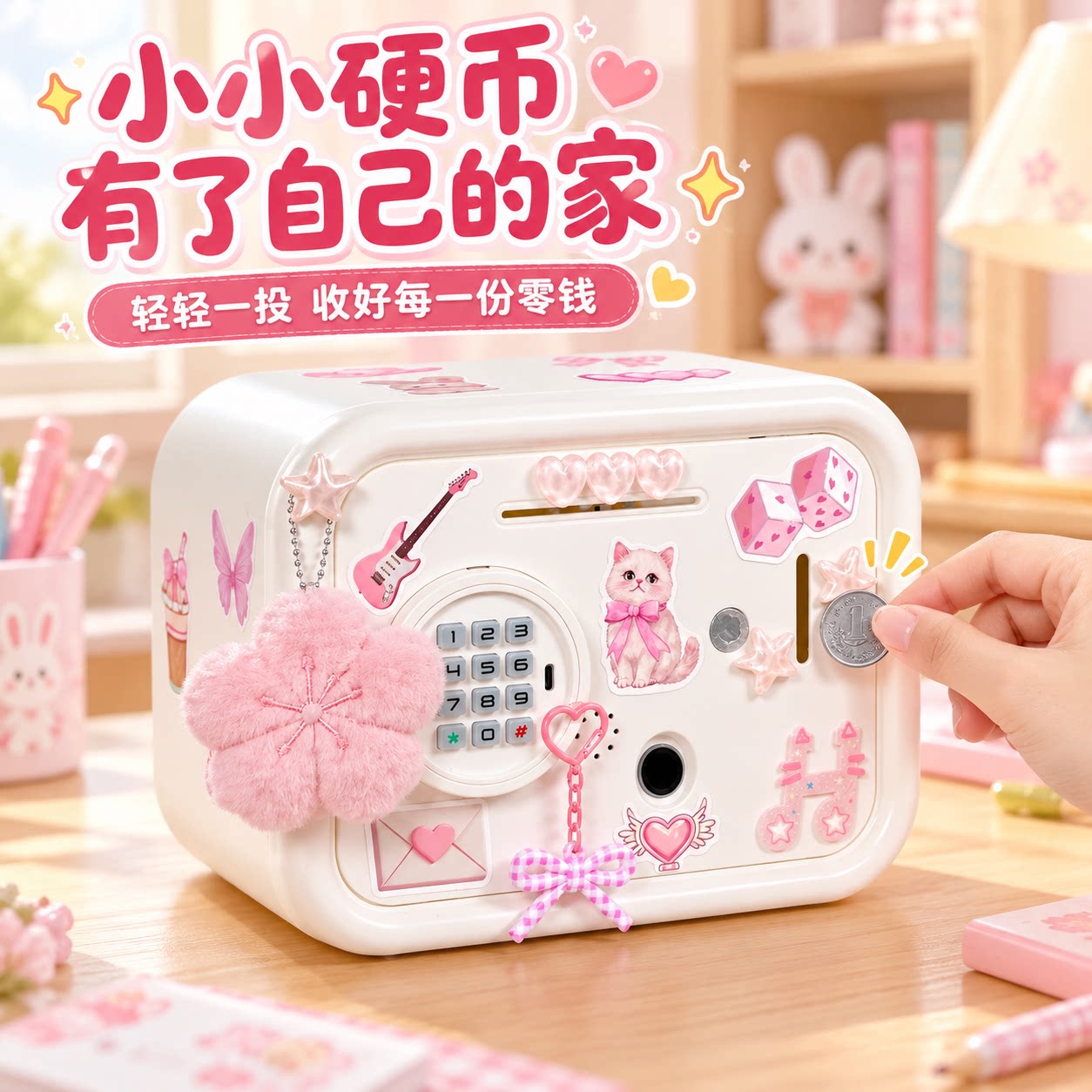 儿童存钱罐女孩生日礼物女生实用礼品储蓄罐密码锁硬币保险箱女童