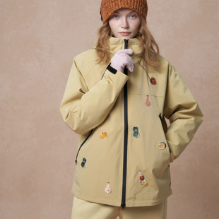 星山袋 米黄色两穿派克服冲锋衣外套 可脱卸内胆保暖羽绒服25冬