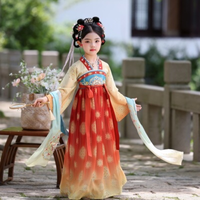 长安三万里汉服女童中国舞表演服