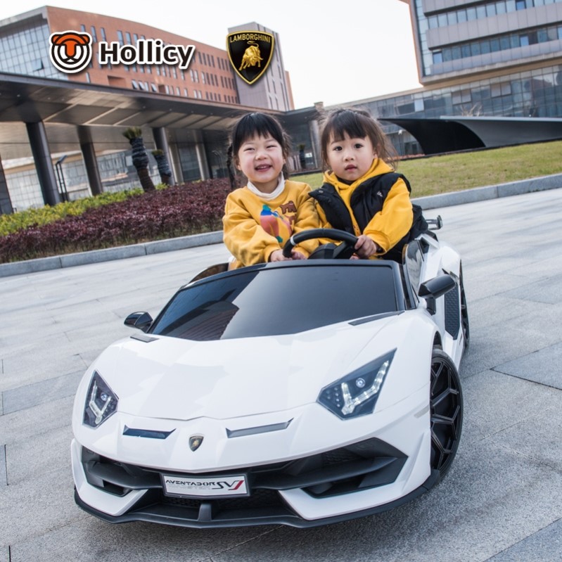 正版双座兰博基尼儿童电动车可坐人四轮带遥控小孩玩具车子超大号