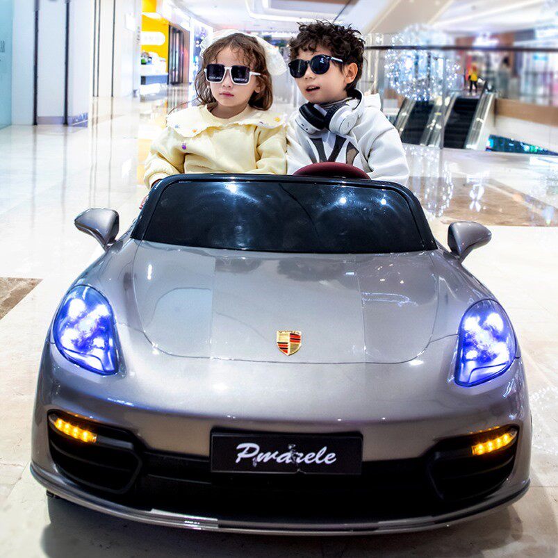 充电儿童电动车汽车双人遥控跑车玩具可坐人帕拉美拉左煞车右油门