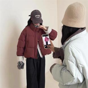 百搭轻薄衬衫 563款 短款 女新品 领棉服小个子外套 拼色25春休闲时尚