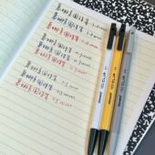 慕那美按动圆珠笔0.7mm六角刷题原珠笔1.0顺滑复古美式 撞色笔153