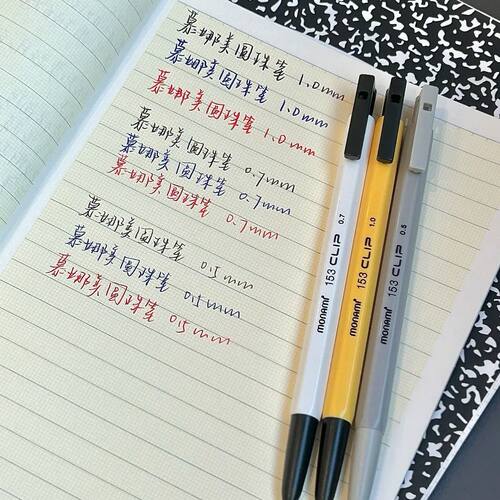 慕那美按动圆珠笔六角彩色笔