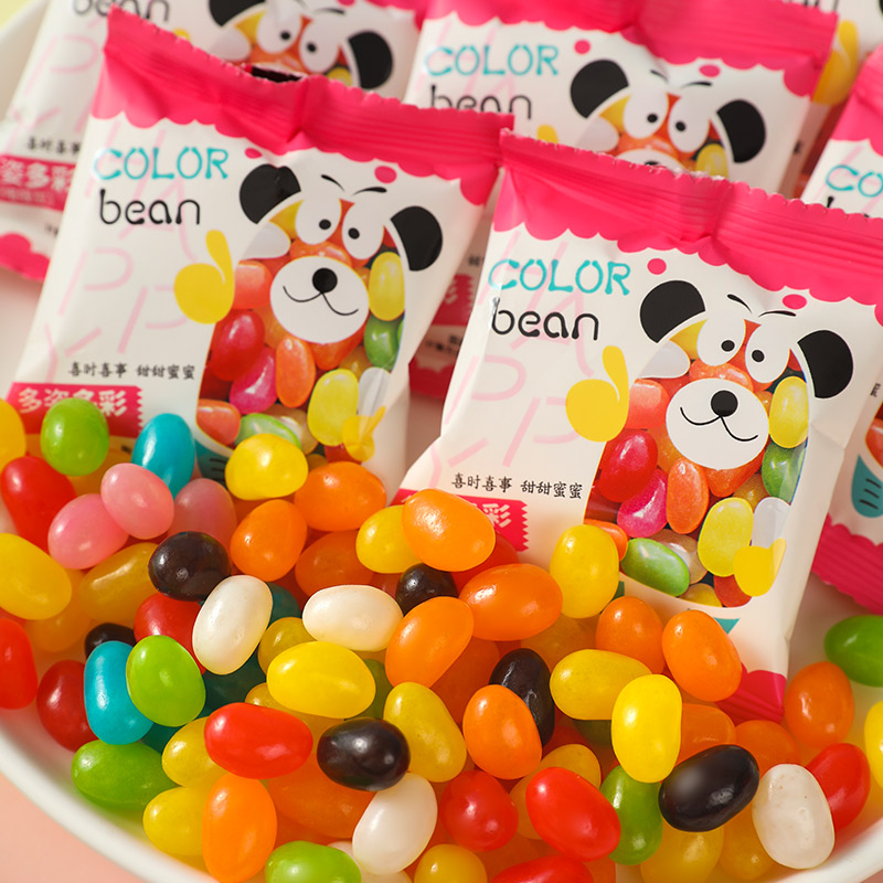 小牛顿彩虹脆皮豆吉利豆水果味儿童糖果幼儿园分享奖励小零食喜糖