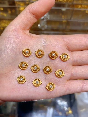珍珠镂空花丝圆台9.8mm*8.4mm一个
