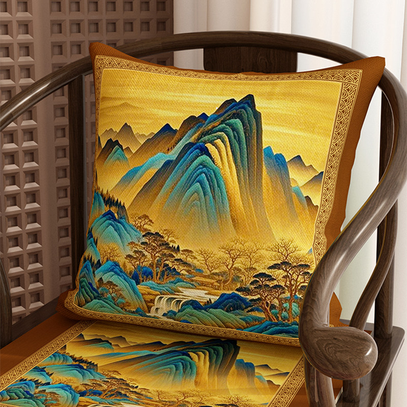 高端中式座椅背靠山靠垫沙发抱枕