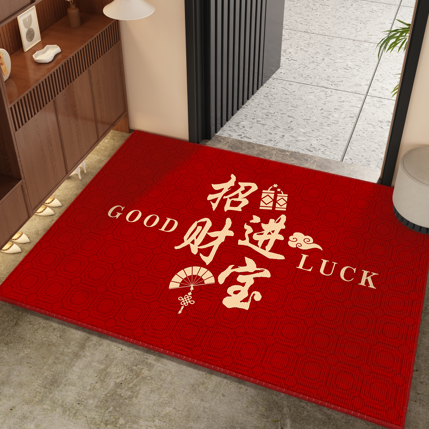 喜庆红色吉祥入户门地垫