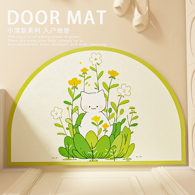 绿色小清新免打理皮革入户地垫