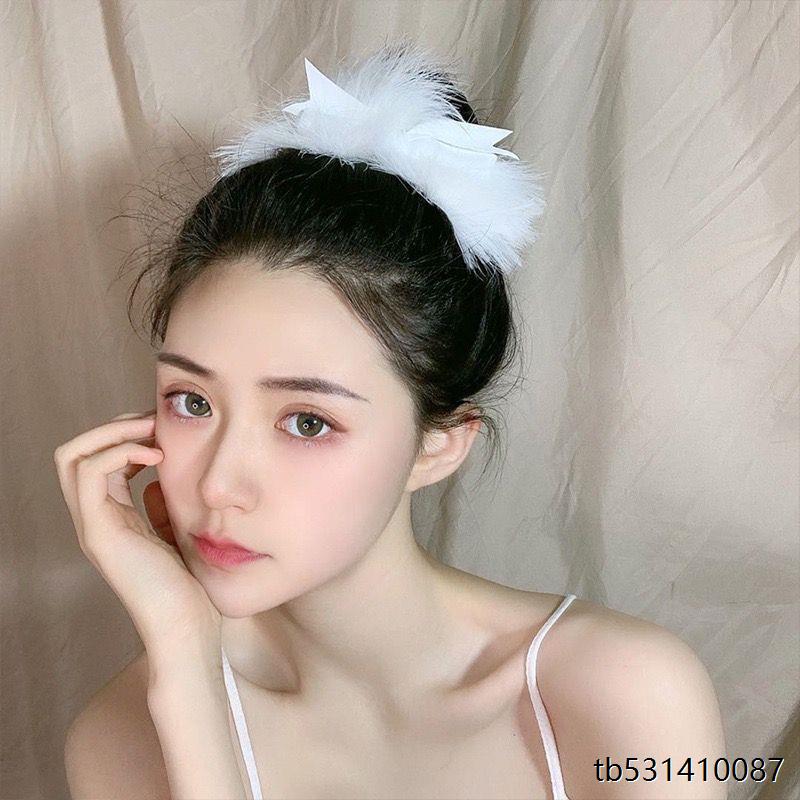 网红同款羽毛蝴蝶结发夹
