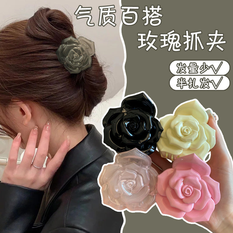 高级感新款香蕉夹马尾夹立式发夹女饰竖夹气质布艺成人配洋气2024