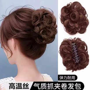气质假发抓夹头发夹子大号盘发女后脑勺蓬松马尾顶夹成人卷发头饰