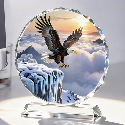 大展宏图水晶摆件大鹏展翅电视柜办公室装饰品开业送领导礼品摆台