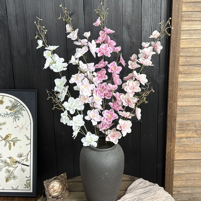 3D飞燕仿真花紫罗兰婚庆装饰道具假花家居玄关摆件飞燕草仿真假花
