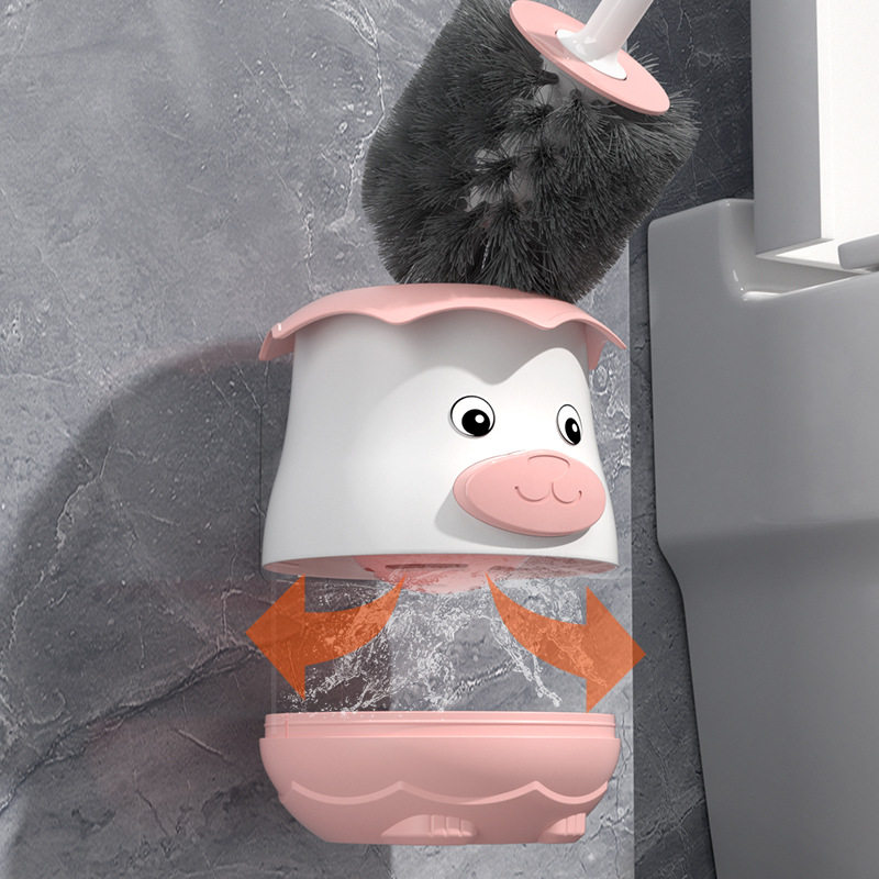 萌萌熊可爱家用马桶刷壁挂落地两用清洁刷