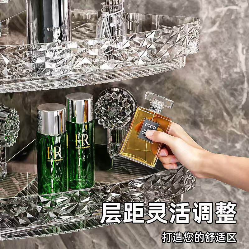 吸盘转角墙角置物架浴室