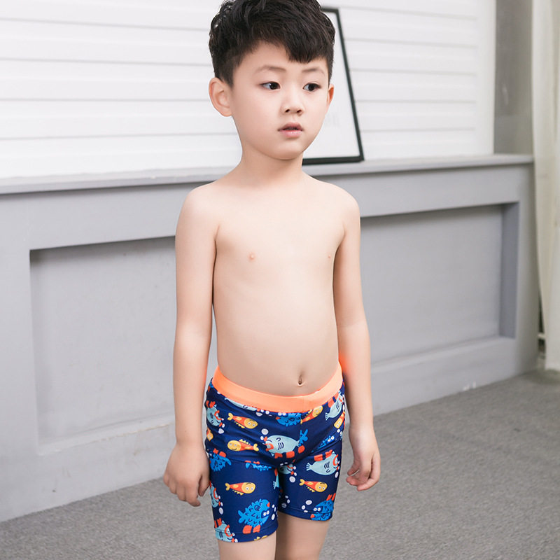 亦浪儿童泳衣男童分体幼儿宝宝中大童小童平角泳裤卡通韩国长泳裤