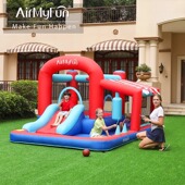 AirMyFun红色拳击儿童充气城堡室内小型淘气堡室外蹦蹦床家用滑梯
