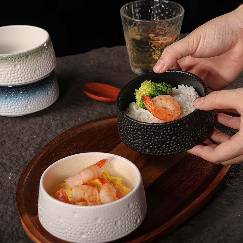 速发日式陶厅甜品侘寂风餐具意境高端蒸蛋小碗腌餐瓷收口碗菜牛肉