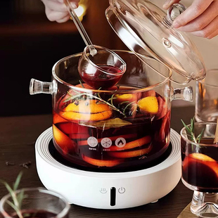 孟瀚围炉煮茶玻璃锅热红酒锅套装 锅 冬天耐高温煮茶锅煮水果红酒