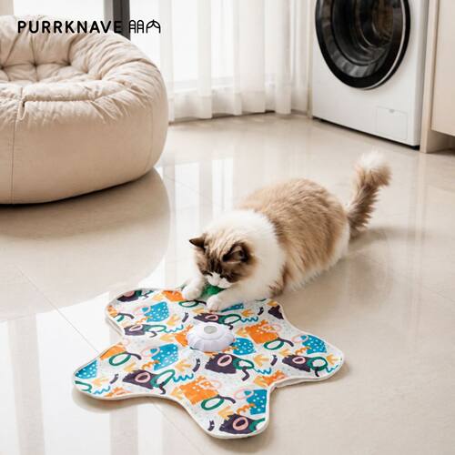 PurrKnave朋内猫咪捕猎毯玩具电动转盘五角星玩具自嗨解闷逗猫棒