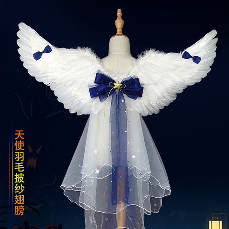 天使翅膀道具彩色cosplay玩具魔法大号蝴蝶仿真仙子新款婚纱背景