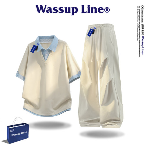 WASSUPLine潮牌时尚百搭套装男